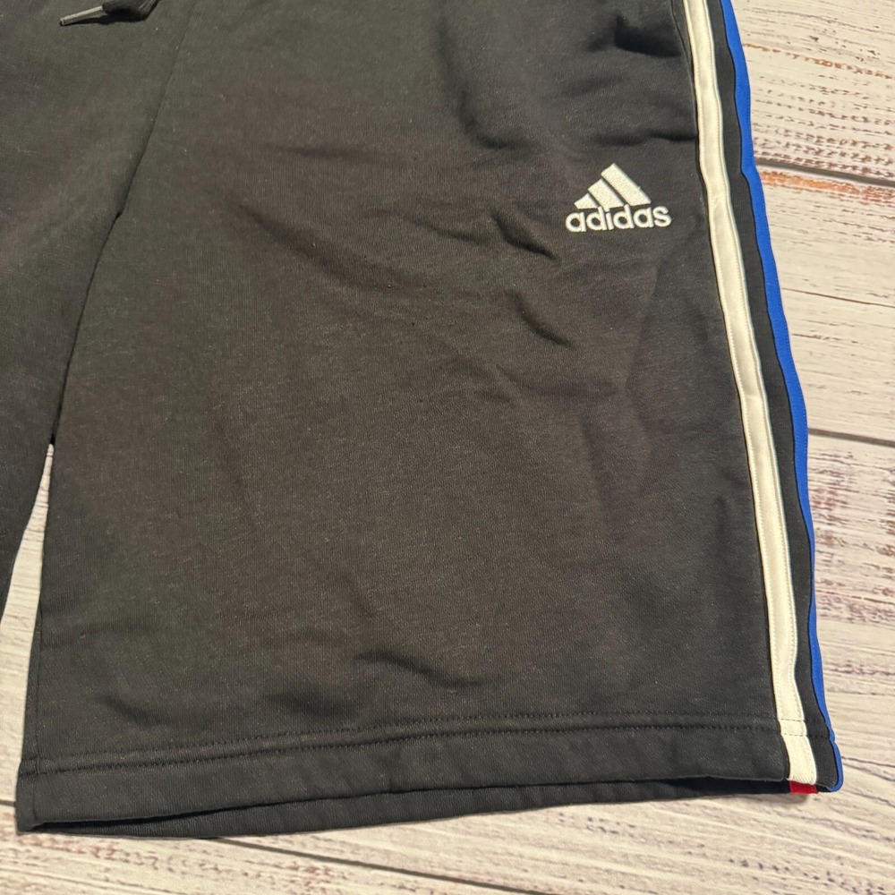 Adidas Sweat Shorts Black Activewear Striped Men's Size XL - Picture 5 of 12